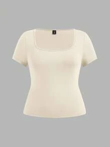 SHEIN EZwear 3pcs/Set Crew Neck Short Sleeve Cropped Casual T-Shirt Pullover, Suitable For Summer, Plus Size Suitable For Going Out