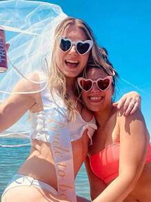 10 件装可爱有趣的心形装饰派对眼镜，男女皆宜，适合婚礼派对、舞会等，白色、圣诞节 - 彩色 - 查看 7