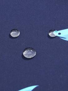 Manfinity KASUA Men's Shark Print Drawstring Waist Beach Shorts - Black - View 5