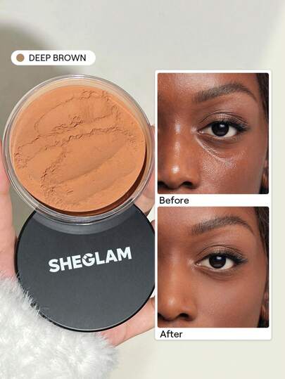 SHEGLAM Baked Glow Setting Powder-Deep Brown Oil Control Loose Setting Powder Translucent Pore-Less Flawless Smooths Fine Lines Glowy Powder Brand Beauty Makeup Face Paint Cosmetic For Women Girls Perfect For Winter Spring Ideal For Y2K Fancy Fashion Suitable For Birthday Gift Party Ready Best Color