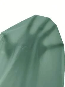 SHEIN Clasi 女士休闲通勤纯色缺口领连衣裙 - 青碧色 - 查看 6