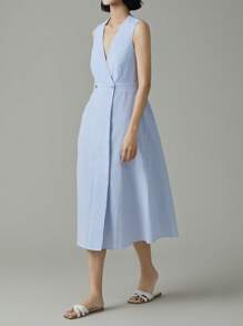 EMERY ROSE Women's Summer Casual Striped Sleeveless Midi Dress