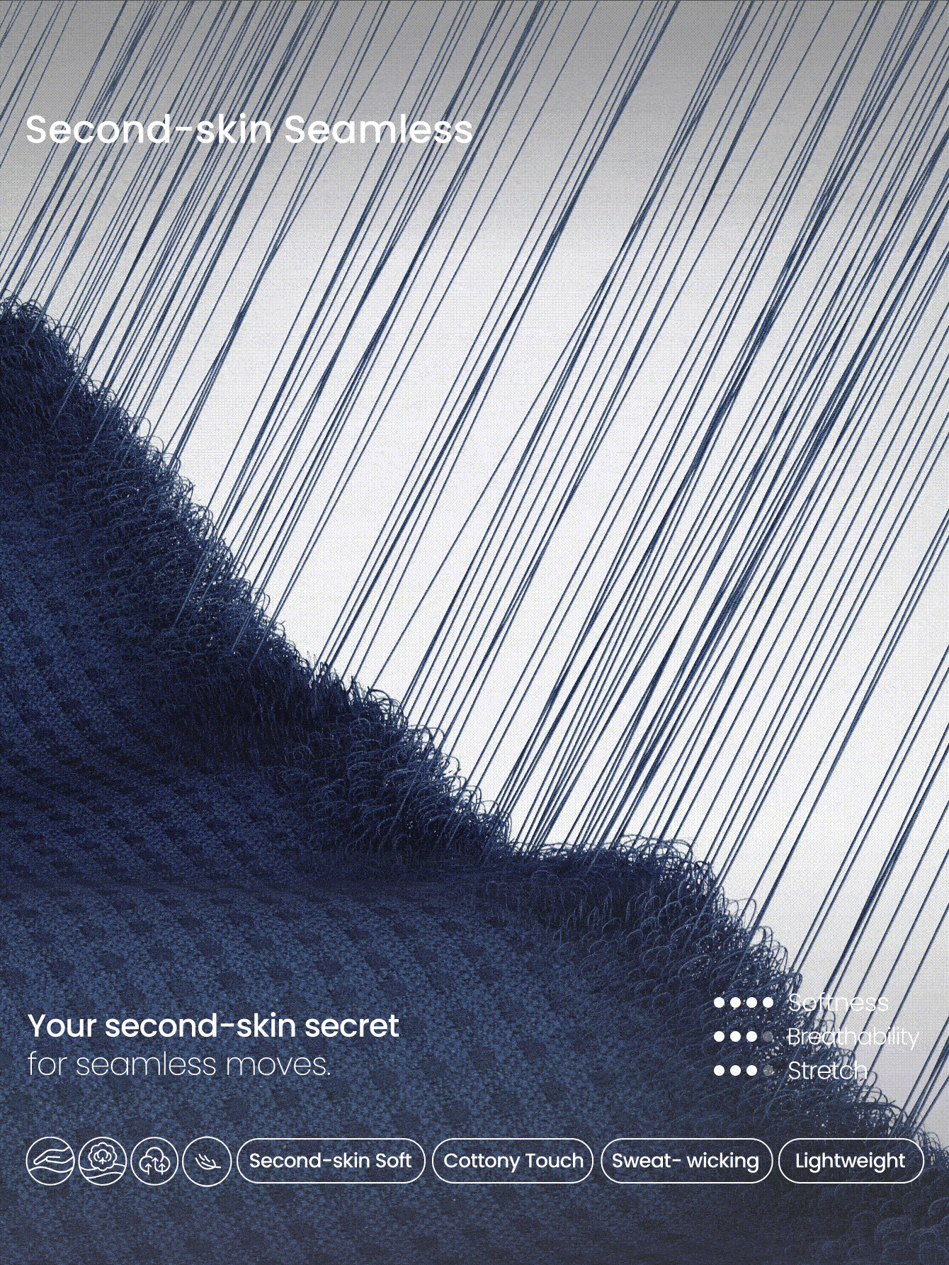 GLOWMODE Áo thun ngắn tay năng động Carefree Crossover Back Croptop không đường may, mặc thường ngày, có thể tháo rời cúp ngực - Màu xanh lam - Xem 5