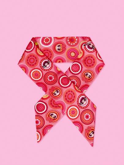 THE POWERPUFF GIRLS X SHEIN Bufanda de cuello con estampado de las personajes Flor, Burbuja y Cáscara de Cartucho