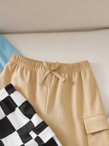 Quần short thường ngày thoải mái nhẹ họa tiết kẻ caro cho bé trai, đa năng cho mùa thu, xuân, hè, thích hợp cho các buổi đi chơi, đi học và ở nhà, phù hợp với trẻ từ 4-7 tuổi - Nhiều màu - Xem 6