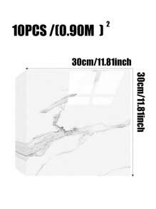 10 piezas de 0,9 m² Pegatinas de azulejos con patrón de mármol gris oscuro, tablero de plástico y aluminio impermeable y a prueba de humedad, papel autoadhesivo para renovación y decoración de paredes para el Día de San Valentín, Bodas de San Valentín, Cumpleaños