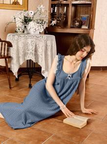 Côtesoire Vestido estilo babydoll de mangas cortas con bloques de color, ropa de dormir para mujeres