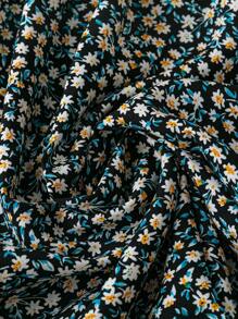 EMERY ROSE 女士休闲短袖印花连衣裙，随意设计长款女装 - 黑色 - 查看 4