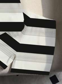 SHEIN Playful Pals Baby Boy Striped Print Crew Neck Short Sleeve Shirt And Shorts Set - Multicolor - View 3