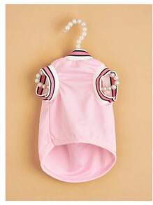 1pc Letter Graphic Pet Tee For Dog And Cat For Summer - Pink - View 2