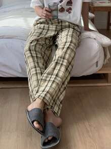 DAZY Plaid Casual Pajama Pants For Men, Spring - Beige - View 6