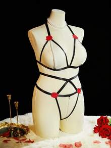 SpicyHot 2 piezas Conjunto de lencería sexy inalámbrica de talla grande