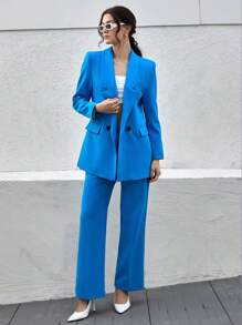 CLARA VERO Women's Olive Green Elegant Suit Sets - Blue - View 6