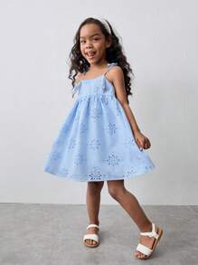 Maija Kids Maija Kids 年轻女孩宽松休闲流苏装饰吊带背心连衣裙 - 粉色 - 查看 4