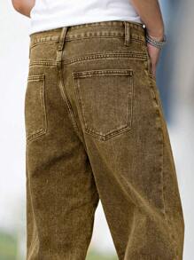 Manfinity Hypemode Jeans holgados de algodón para hombre con bolsillo en ángulo