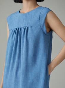 EMERY ROSE Women's Solid Color Sleeveless Casual Vacation Dress