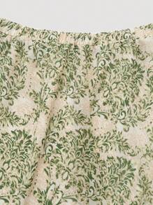 Franclia Plus Size Summer Fashion Leopard Printed Elastic Waist Chiffon Skirt, For Thanksgiving Maxi Women Skirt Fall Cloth For Women - Green - View 4