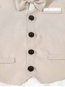 SHEIN Conjunto formal de 2 piezas para niño bebé, chaleco y pantalones (camisa no incluida) - Albaricoque - Ver 8