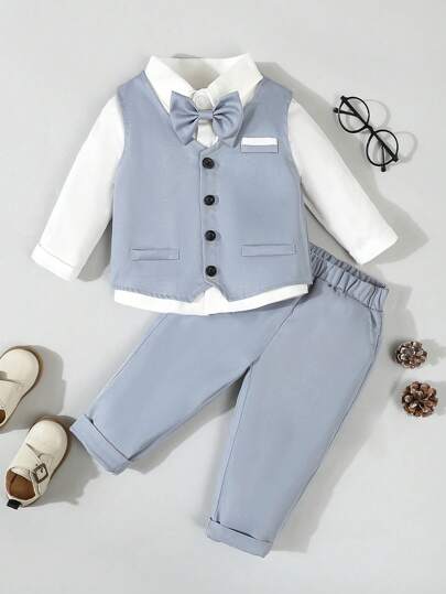 SHEIN 2 件套男婴正装 - 不含背心和裤子、衬衫