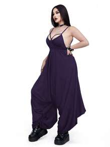 Whyspr 大码女式 V 领系带不对称连体裤