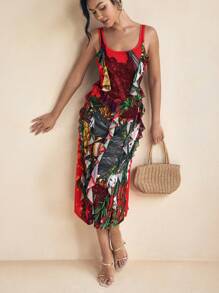 SHAQUITA GARCIA Đầm Maxi Xếp Ly In Hoa Quả Thanh Lịch Cho Nữ Mùa Xuân Hè Ngày Lễ - Nhiều màu - Xem 2