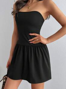 SHEIN Robe jupe parachute épaules dénudées, pour l'été