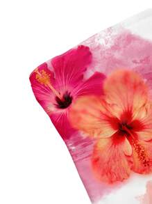 Mari Primo studio 女士红色花卉印花休闲上衣，适合音乐节、海滩、度假 - 彩色 - 查看 4