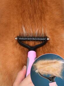 Effective Pet Shedding Brush And Dematting Comb For Dogs And Cats - Professional Grooming Tool For Removing Tangles And Mats - Reduces Shedding And Promotes Healthy Coat