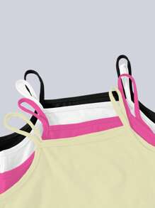 4pcs Girls Tween Tank Top Underwear Set,Multicolor 4-Pack Regular Length Soft Fabric Camisole Tops - Multicolor - View 4