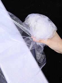 1 件 10 米纯色白色拱门面料、欧根纱面料装饰、婚礼派对背景装饰用品、生日派对桌面装饰欧根纱、鲜花包装纱、婚礼装饰纱婚礼拱门面料、椅背装饰白色欧根纱、派对礼品、礼品包装用品欧根纱 - 白色 - 查看 3