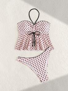 Vaytide 女士波尔卡圆点性感比基尼两件套，适合海滩、度假、派对等场合