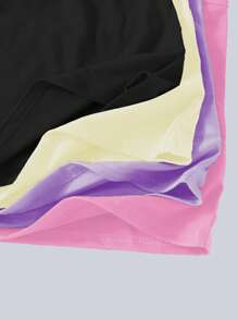 4pcs/Set Tween Girl Regular Camisole Underwear Set,Multicolor 4-Pack Regular Length Soft Fabric Camisole Tops,For Comfort And Breathability - Multicolor - View 6