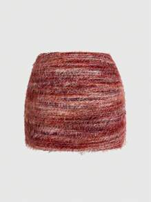 SHEIN ICON Vintage American Maillard Style Bodycon Mini Skirt,Bohemia - Multicolor - View 2