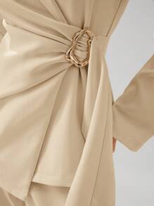 Heiryn Women Solid Color Mottled Lapel Long Sleeve Elegant Blazer In Fall/Winter