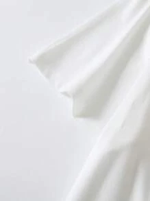 Flirla Plus Size Faith Overcomes Fear Letter Printed Casual Short Sleeve T-Shirt, Graphic Tee, Women Summer Top