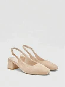 CUCCOO BIZCHIC 经典黑色低跟套脚鞋，时尚女士圣诞鞋 - 杏色 - 查看 5