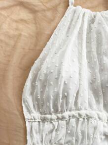 Soleia 女式荷叶边露背系腰休闲背心，适合夏季海滩度假、约会、茶会、度假、音乐节、波西米亚风