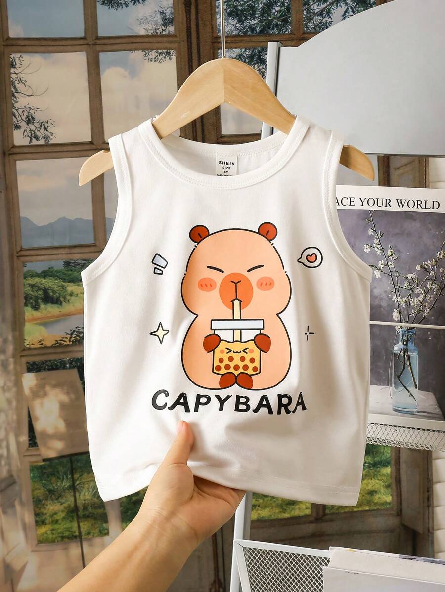 年轻女孩无袖圆领时尚夏季背心