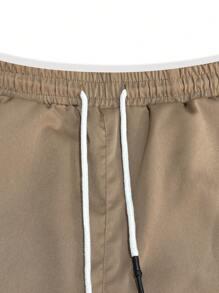 Manfinity Homme 2pcs Men's Casual Cargo Pants With Flap Pockets & Drawstring Waist Men Cargo Men Joggers, Easily Suitable For Different Occasions And Wear Needs. The Waistband Is Used With Drawstring White Rope, It Is Suitable For Daily Leisure, Weekend Trips, Outdoor Activities, Travel Expeditions, Relaxed Work Environments Or Semi-Formal Occasions. Men Pants Men Joggers Streetwear Men Pants, Fall Clothes - Multicolor - View 7