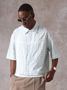 SUMWON Creative Society Inc 格纹纽扣衬衫休闲街头风春夏超大号设计师衬衫经典日常必备