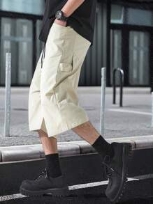 Claim Dot Men's Casual Solid Color Drawstring Waist Shorts Men Clothes Men Shorts