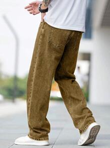 Manfinity Hypemode Jeans holgados de algodón para hombre con bolsillo en ángulo