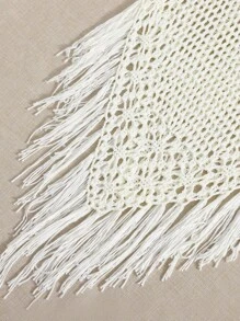 SHEIN Swim Cubrecuerpo a crochet con flecos en el bajo para el verano