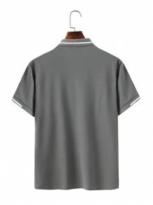 Manfinity Homme Men's Color Block Short Sleeve Casual Commuter Polo Shirt - Grey - View 2