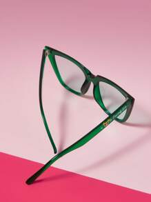 THE POWERPUFF GIRLS X SHEIN Bubbles & Letter Print Green Fashionable Glasses - Green - View 2