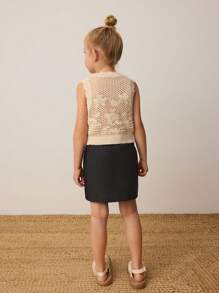 Maija Kids Maija Kids 年轻女孩宽松休闲系带 A 字裙 - 黑色 - 查看 2