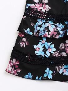 SHEIN Clasi Váy ngắn tay thêu ren họa tiết hoa cho nữ - Màu Hồng Tươi - Xem 5