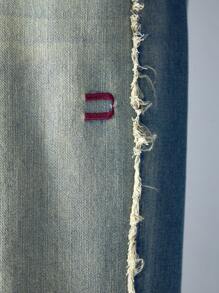 NEON BLANC 男士口袋喇叭裤腿休闲百搭街头时尚牛仔裤，街头服饰 - 霧霾藍 - 查看 6