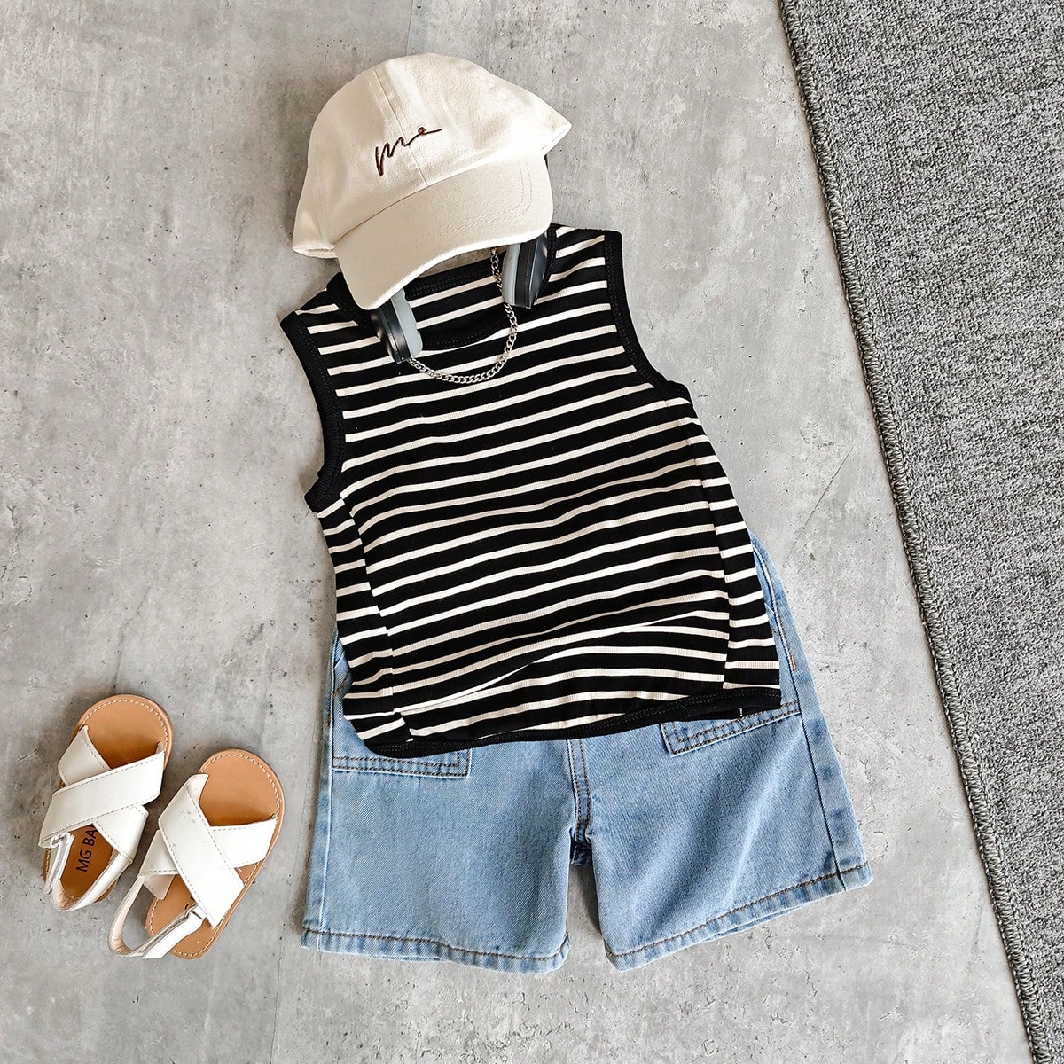 Pantalón corto vaquero holgado con cordón en la cintura, estilo bohemio suave, para niño pequeño, para uso diario y vacaciones de verano, sin part