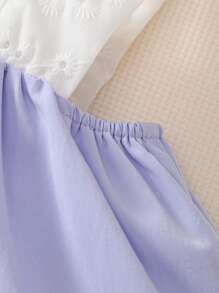 Souflis Souflis Baby Girl Casual Comfortable Outdoor Woven Butterfly Decor Cami Dress, Spring/Summer - Mauve Purple - View 5